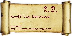 Kovácsy Dorottya névjegykártya