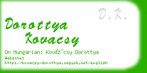 dorottya kovacsy business card